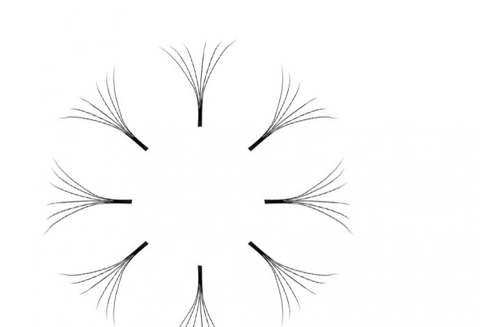 3D4D5D6D 0.10D 8-15mm long stem premade lashes (long stem18)