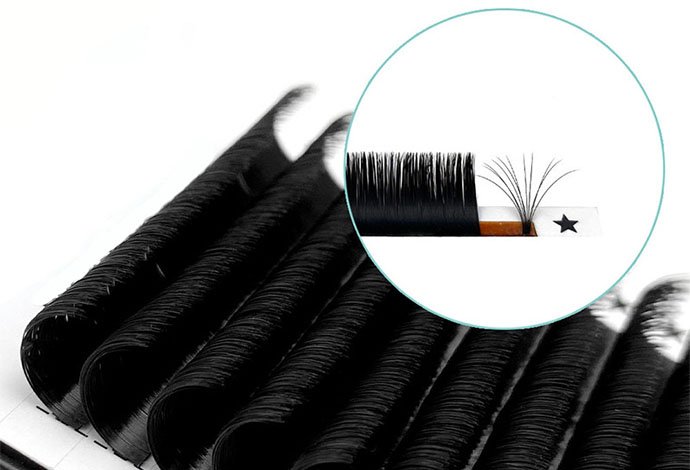 0.07C 9mm easy fanning eyelash extensions (easyfan2)