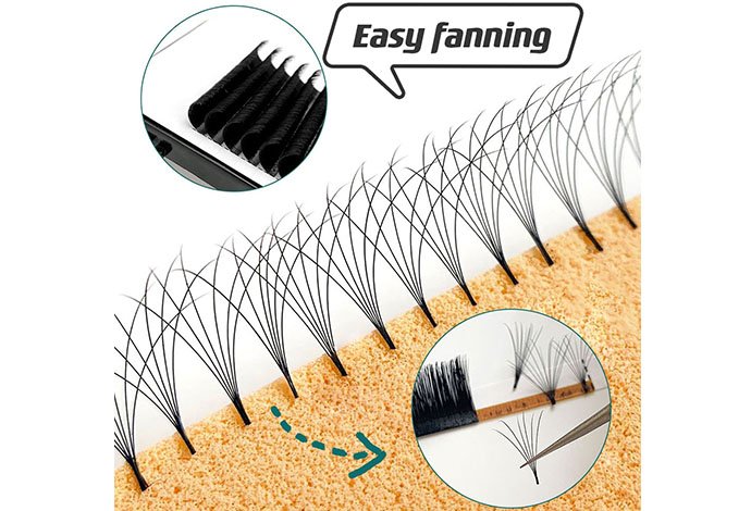 0.07C 9mm easy fanning eyelash extensions (easyfan4)